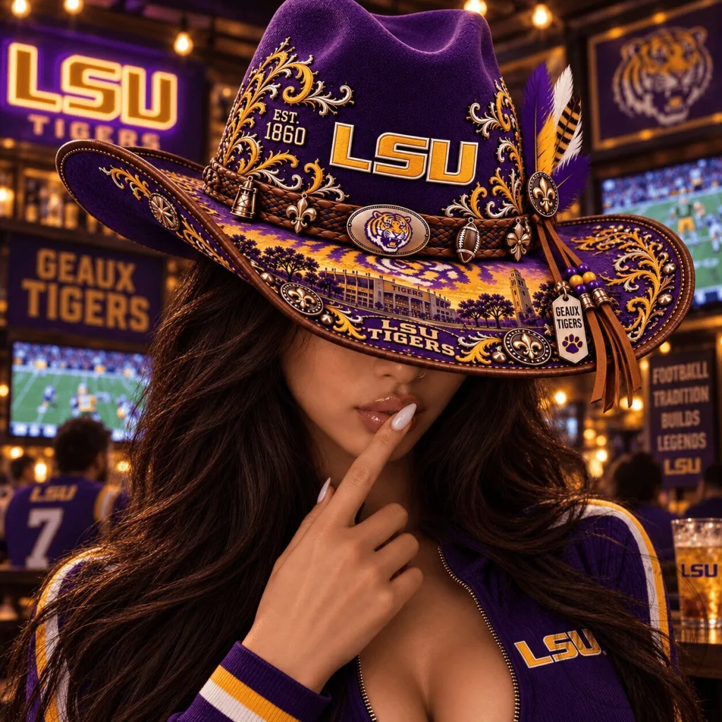 Louisiana State University Tigers Ornate Western Cowboy Hat Louisiana State University Tigers Ornate Western Cowboy Hat