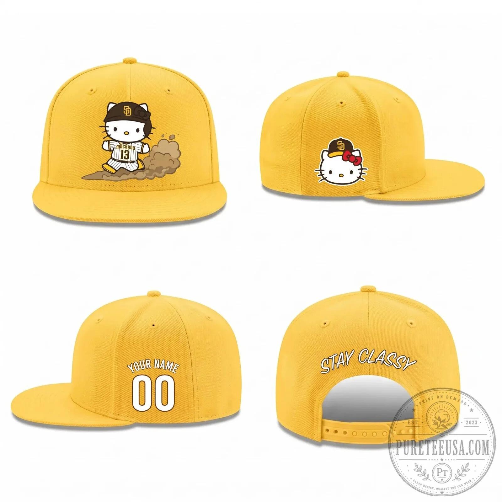 San Diego Padres Hello Kitty Baseball Personalized Snapback Cap Hat 11 San Diego Padres Hello Kitty Baseball Personalized Snapback Cap Hat