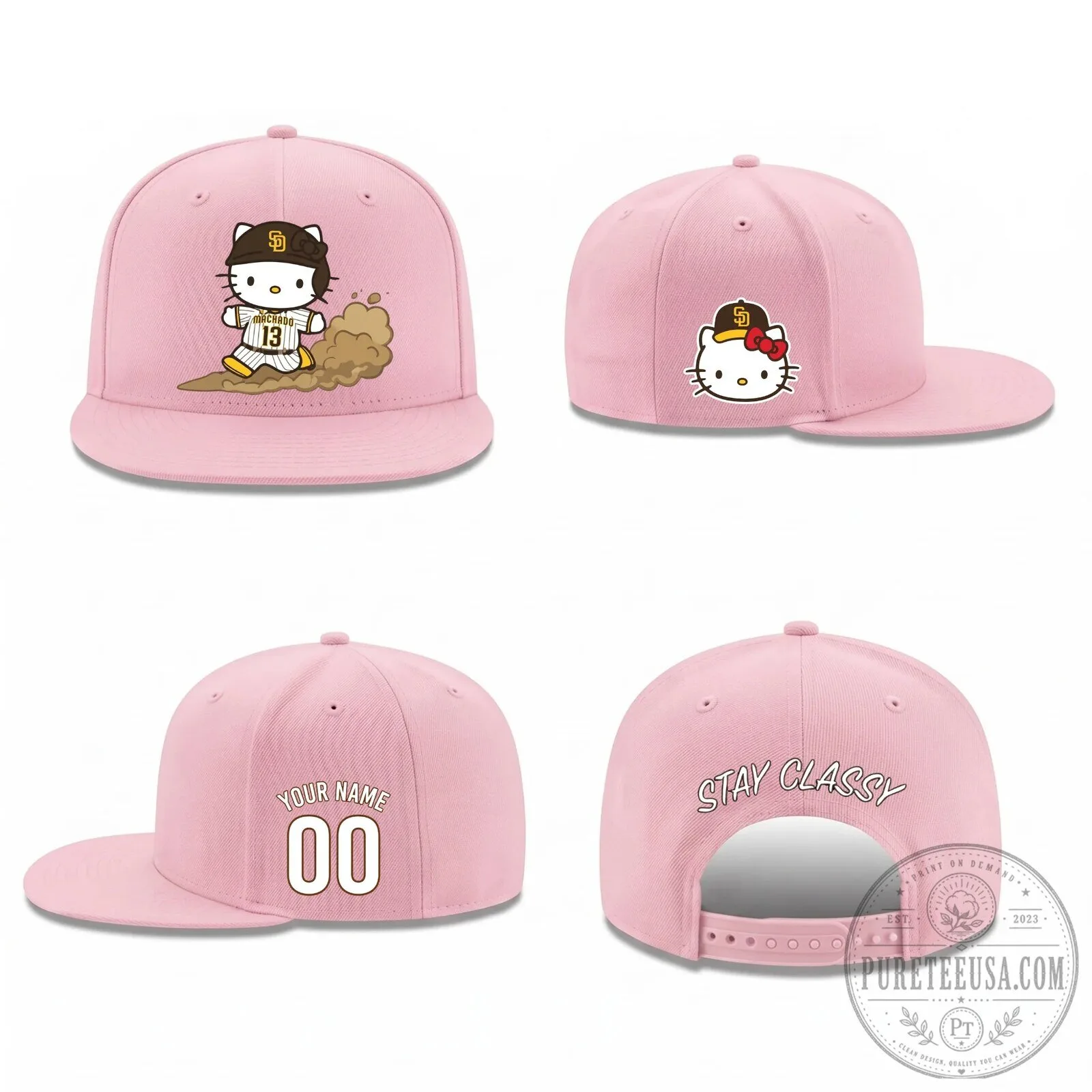 San Diego Padres Hello Kitty Baseball Personalized Snapback Cap Hat 13 San Diego Padres Hello Kitty Baseball Personalized Snapback Cap Hat
