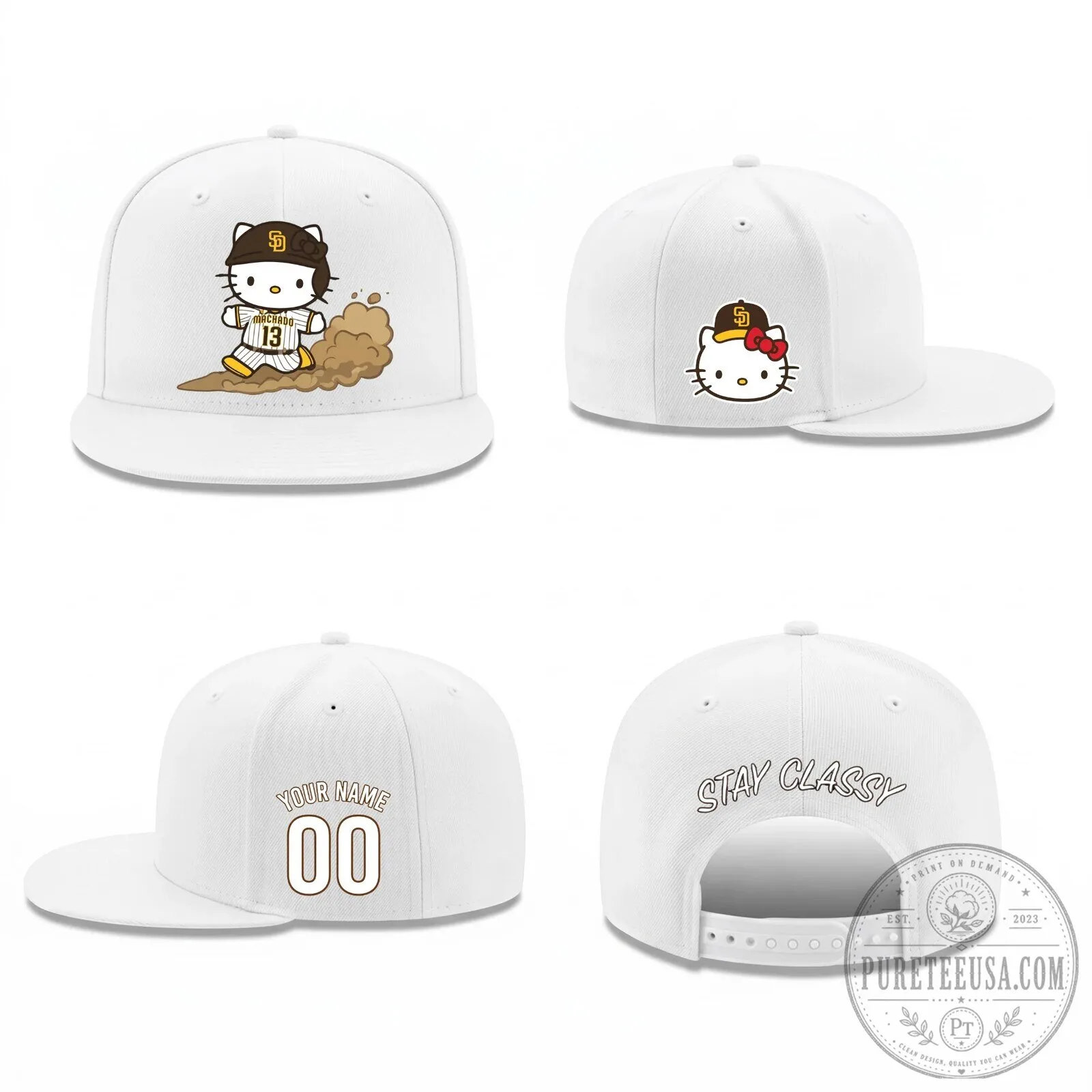 San Diego Padres Hello Kitty Baseball Personalized Snapback Cap Hat 15 San Diego Padres Hello Kitty Baseball Personalized Snapback Cap Hat
