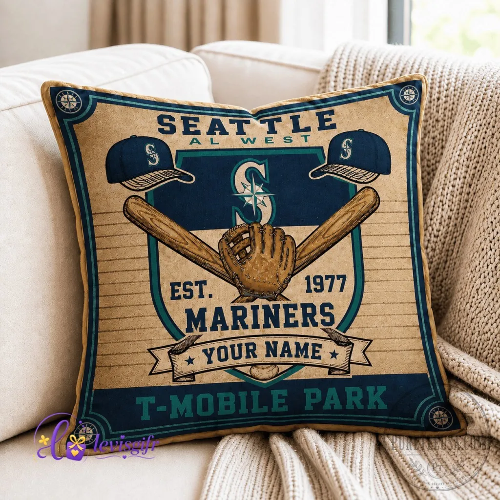 Seattle Mariners Baseball Team Vintage Logo Personalized Throw Pillow Case Seattle Mariners Baseball Team Vintage Logo Personalized Throw Pillow Case