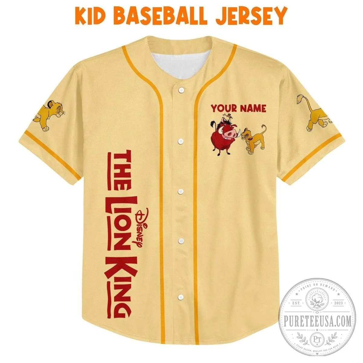 Disney The Lion King Simba Timon Pumbaa Baseball Jersey 10 Disney The Lion King Simba Timon Pumbaa Baseball Jersey