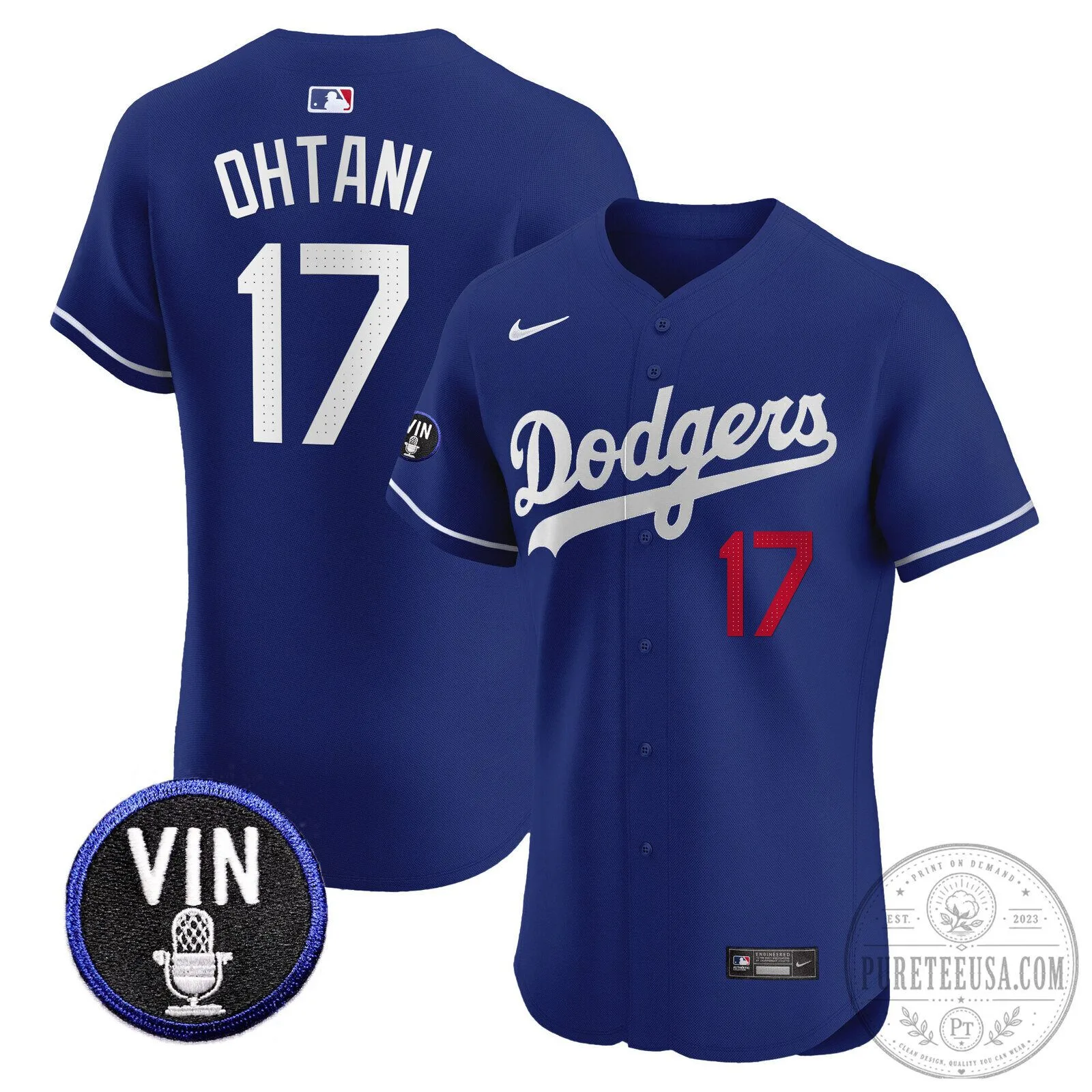 Los Angeles Dodgers Shohei Ohtani Number 17 Vin Scully Patch Baseball Jersey 54 Los Angeles Dodgers Shohei Ohtani Number 17 Vin Scully Patch Baseball Jersey