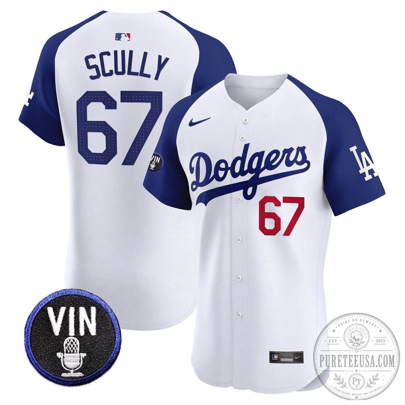 Los Angeles Dodgers Shohei Ohtani Number 17 Vin Scully Patch Baseball Jersey 67 Los Angeles Dodgers Shohei Ohtani Number 17 Vin Scully Patch Baseball Jersey