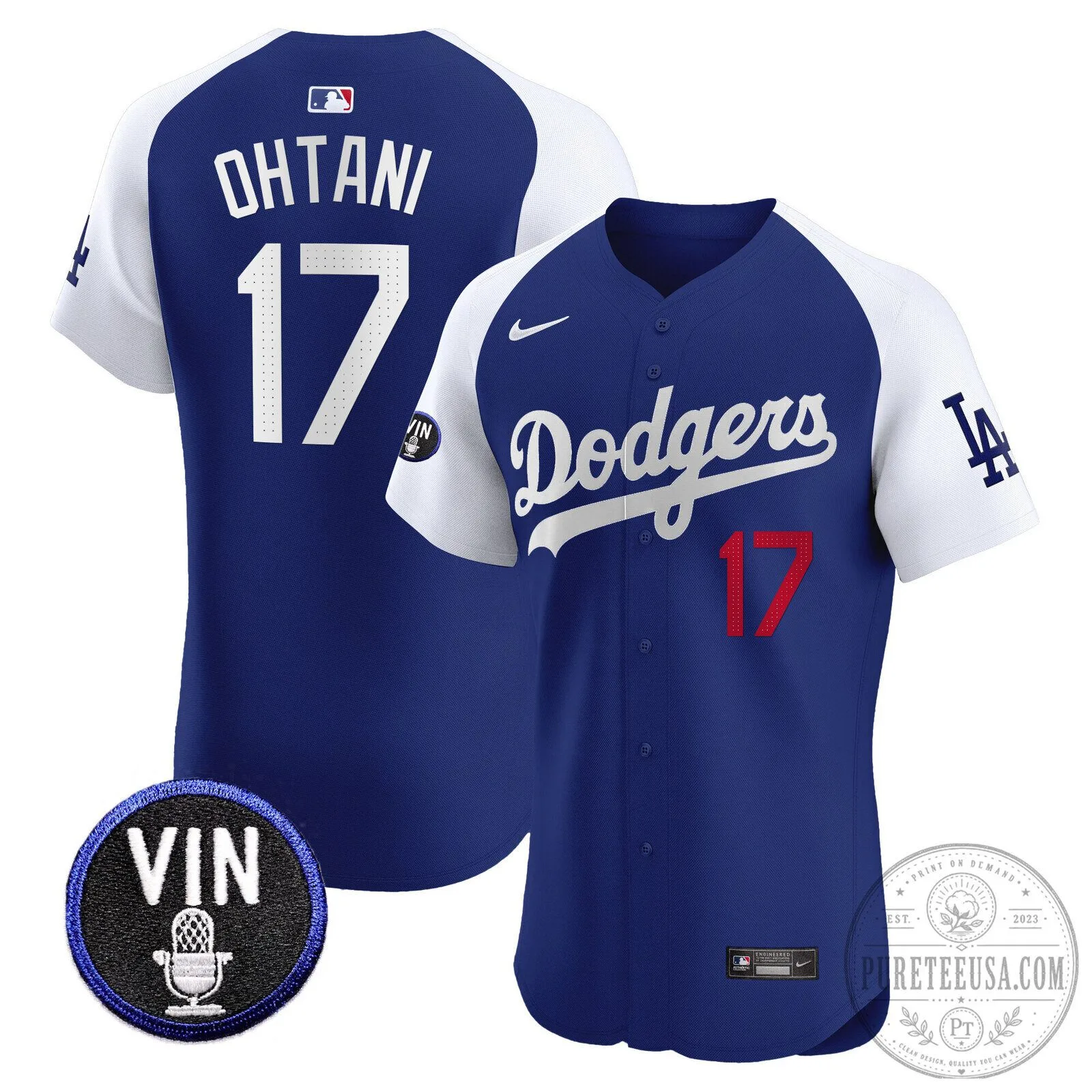 Los Angeles Dodgers Shohei Ohtani Number 17 Vin Scully Patch Baseball Jersey 74 Los Angeles Dodgers Shohei Ohtani Number 17 Vin Scully Patch Baseball Jersey