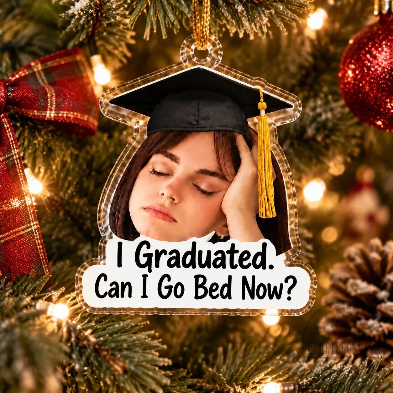 Funny Graduation Quote Personalized Photo Acrylic Christmas Tree Ornament 6 Funny Graduation Quote Personalized Photo Acrylic Christmas Tree Ornament