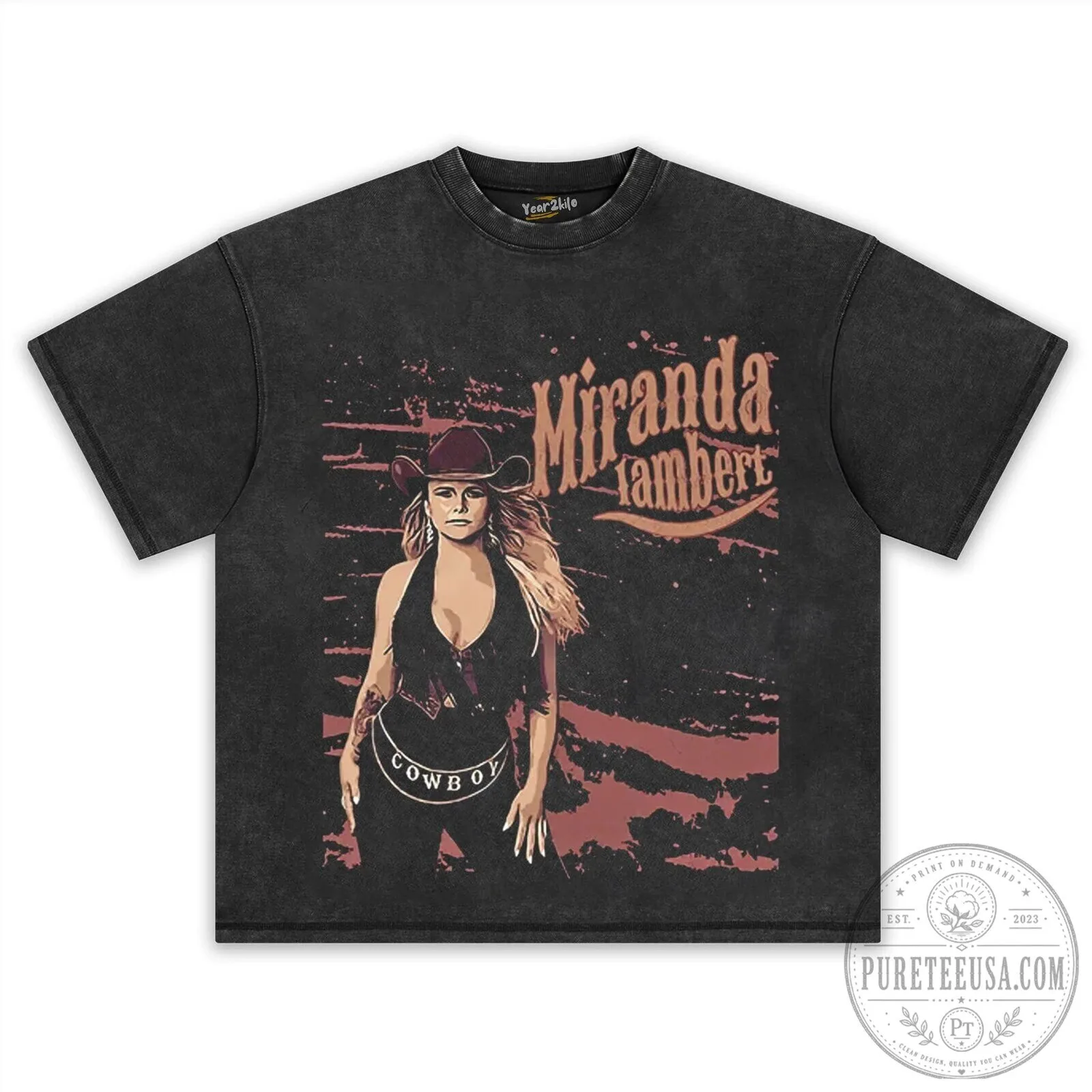 Miranda Lambert Vintage Cowboy Graphic Washed Black Short Sleeve T-Shirt 14 Miranda Lambert Vintage Cowboy Graphic Washed Black Short Sleeve T-Shirt