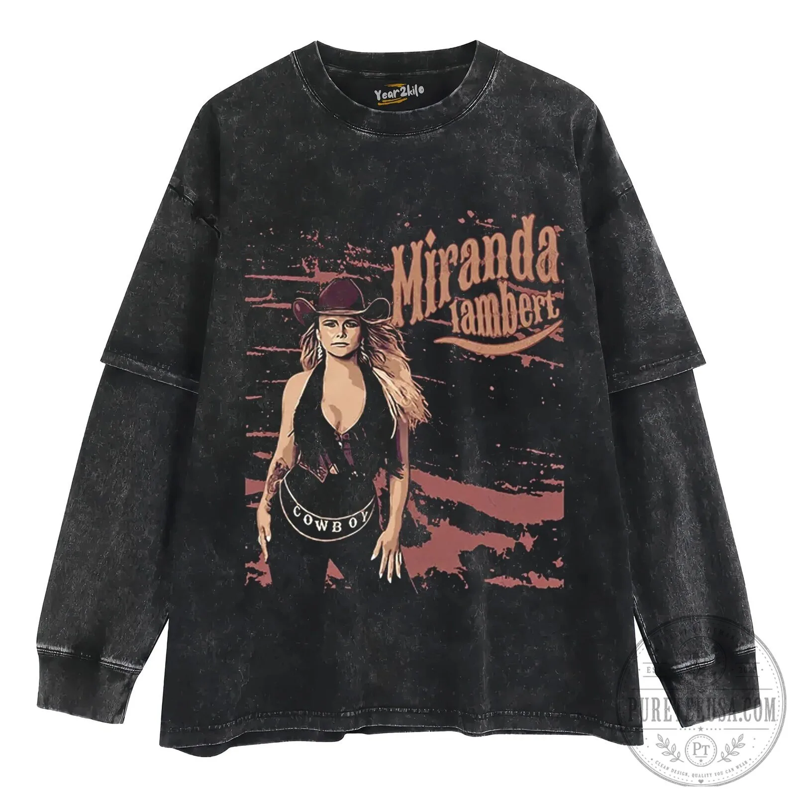 Miranda Lambert Vintage Cowboy Graphic Washed Black Short Sleeve T-Shirt 16 Miranda Lambert Vintage Cowboy Graphic Washed Black Short Sleeve T-Shirt