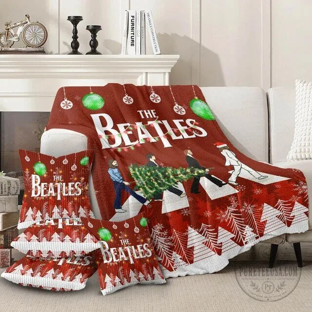 The Beatles Christmas Abbey Road Holiday Fleece Blanket