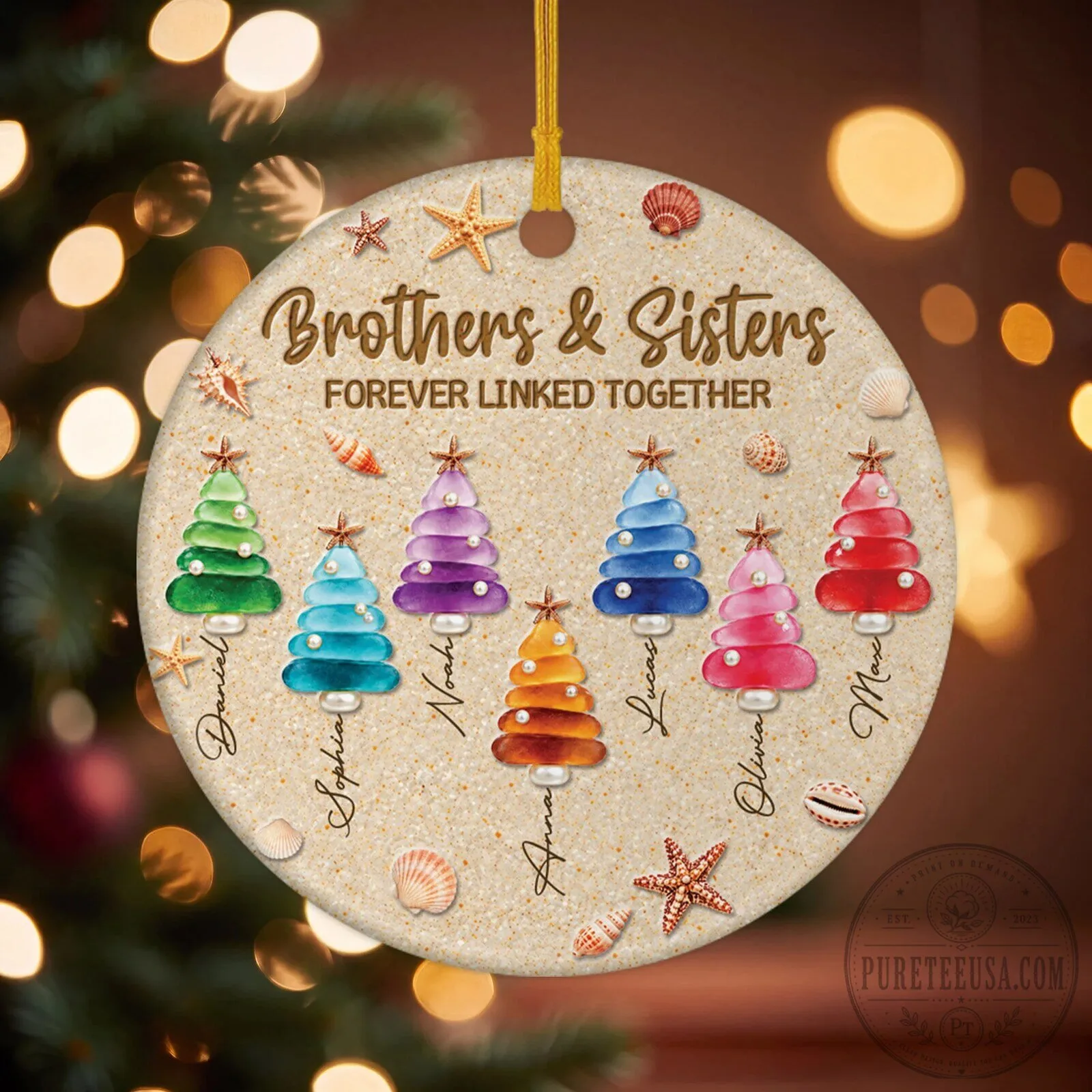 Brothers and Sisters Forever Linked Together Christmas Tree Ornament 10 Brothers and Sisters Forever Linked Together Christmas Tree Ornament