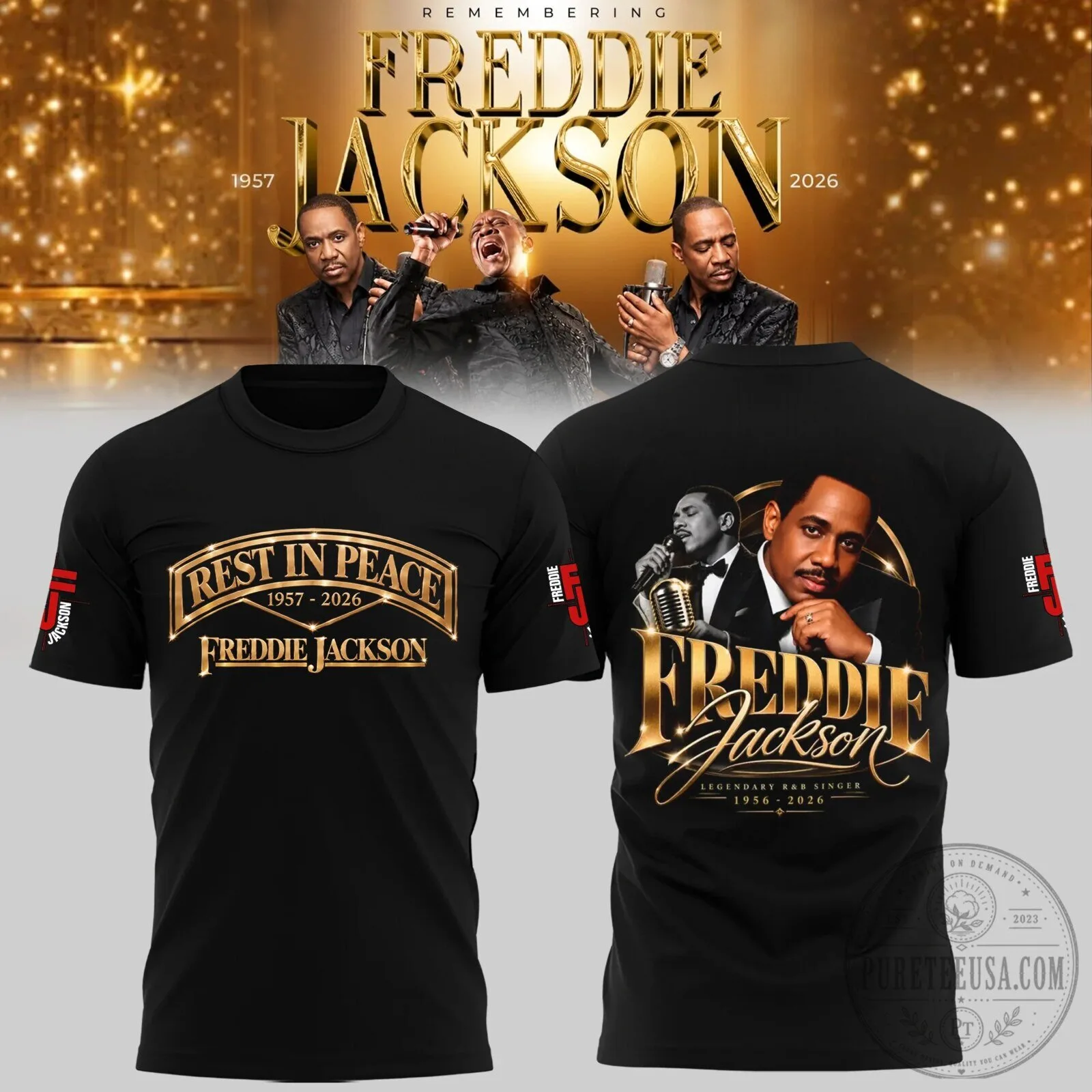 Freddie Jackson Legendary R&B Singer Tribute Black Memorial T-Shirt