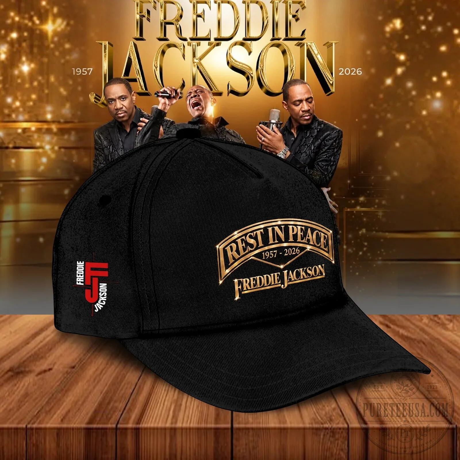 Freddie Jackson Legendary R&B Singer Tribute Black Memorial T-Shirt 9 Freddie Jackson Legendary R&B Singer Tribute Black Memorial T-Shirt
