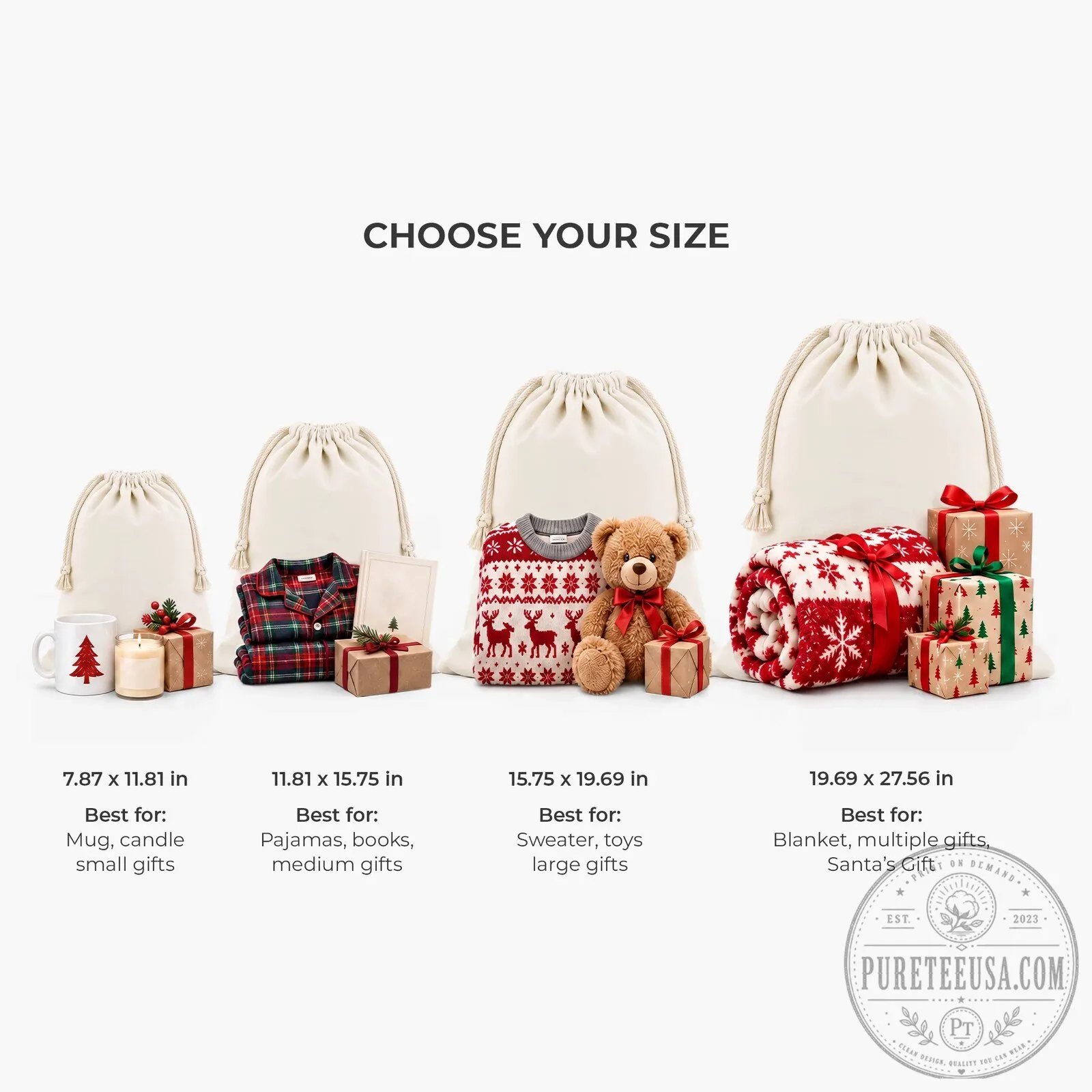 Personalized Baby's First Christmas 2024 Santa Sack Custom Photo Gift Bag 13 Personalized Baby