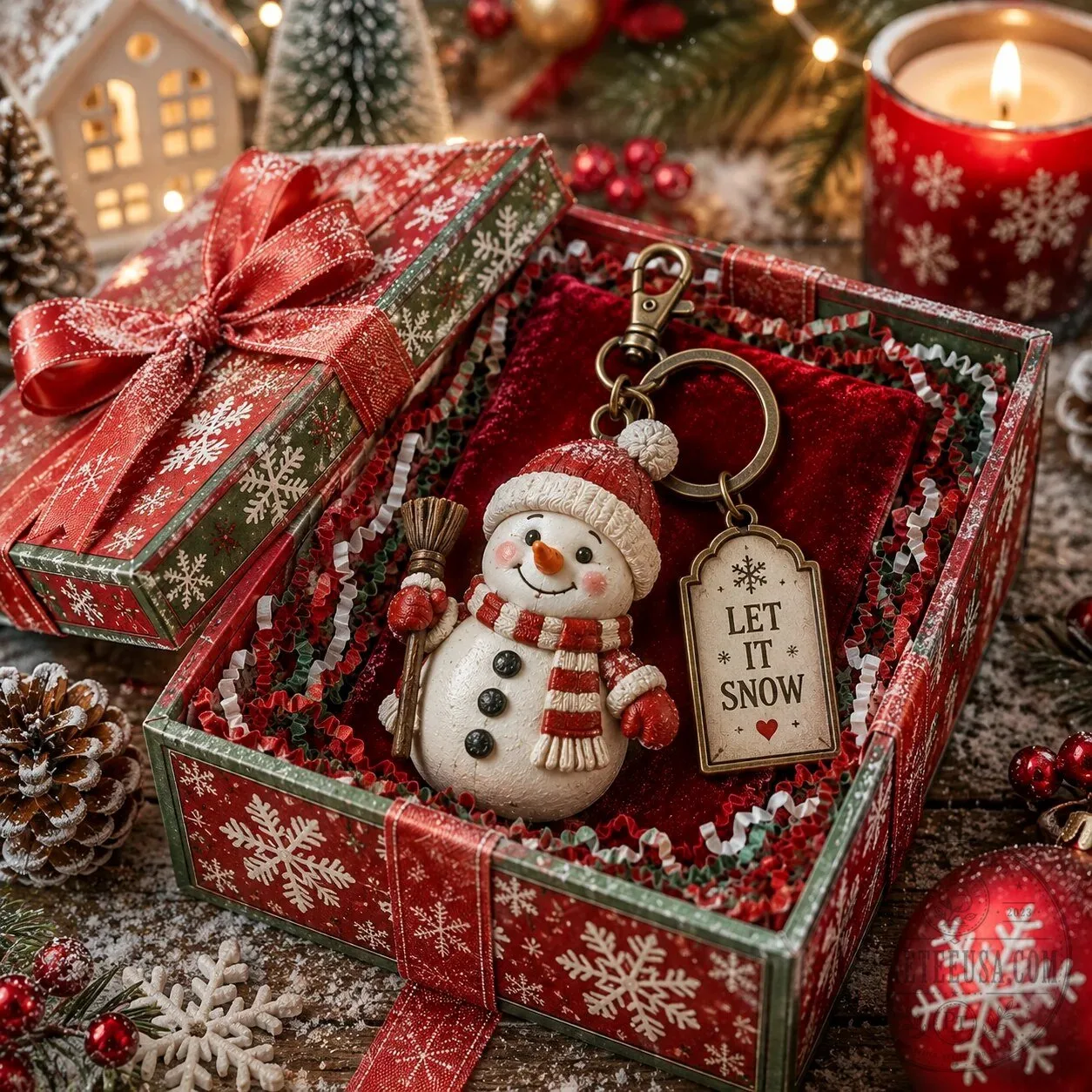 Santa Claus Is Coming To Town Christmas Holiday Keychain Gift Box 12 Santa Claus Is Coming To Town Christmas Holiday Keychain Gift Box