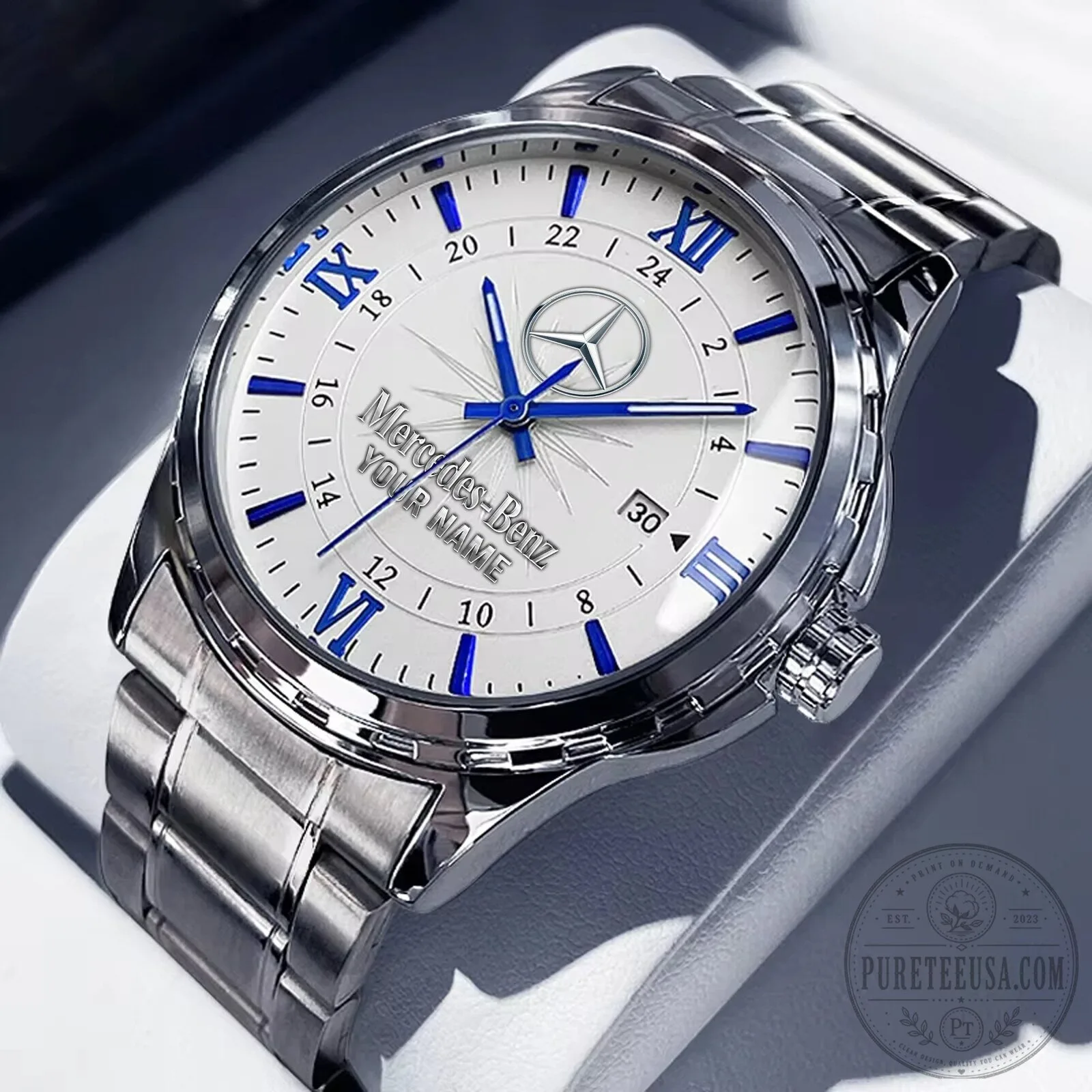 Mercedes-Benz Custom Name Stainless Steel Men's Watch