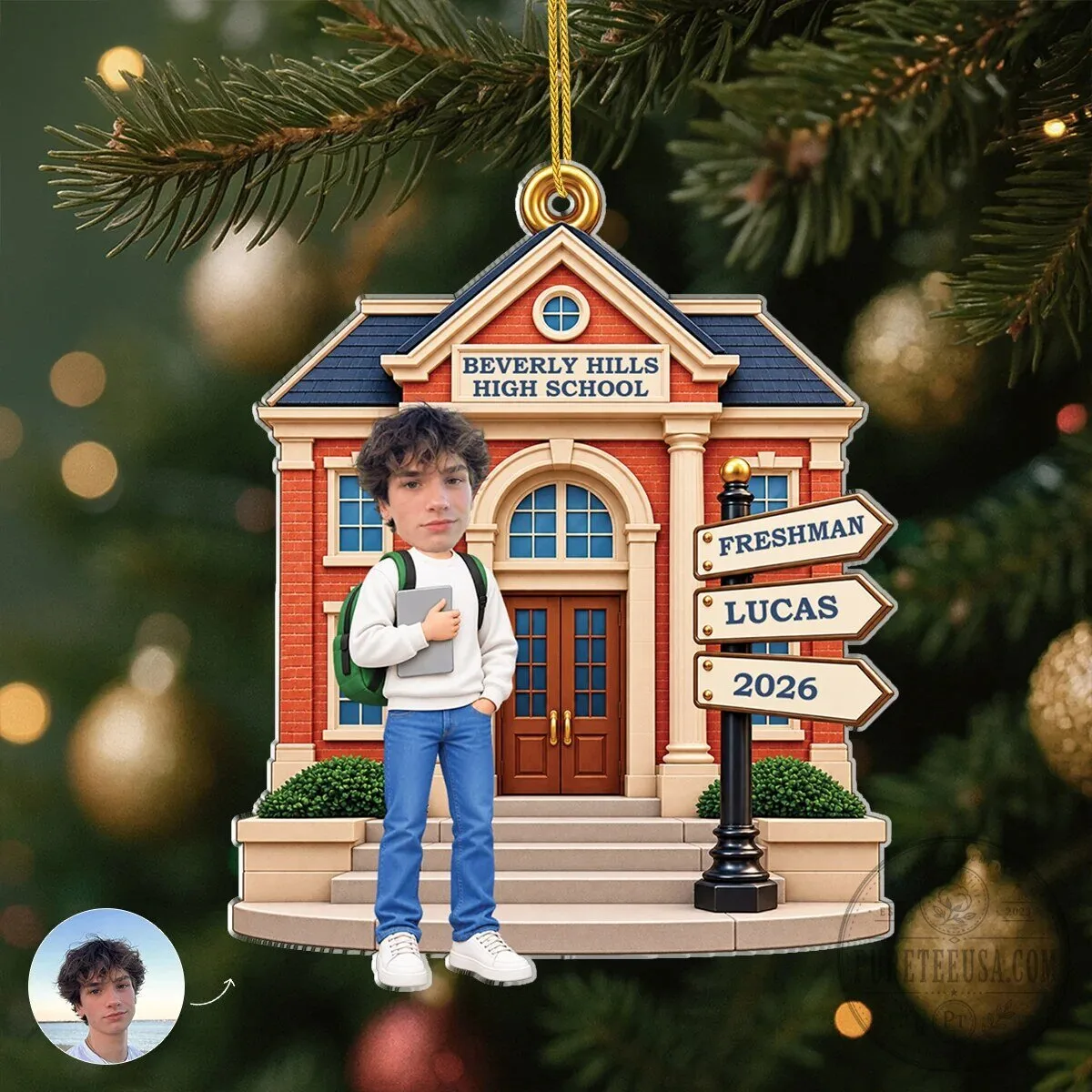 Personalized Freshman High School Student Acrylic Christmas Tree Ornament 11 Personalized Freshman High School Student Acrylic Christmas Tree Ornament