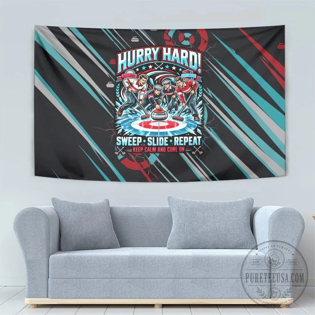 Hurry Hard Curling My House My Rules Vintage Retro Sports Quote Wall Tapestry 11 Hurry Hard Curling My House My Rules Vintage Retro Sports Quote Wall Tapestry