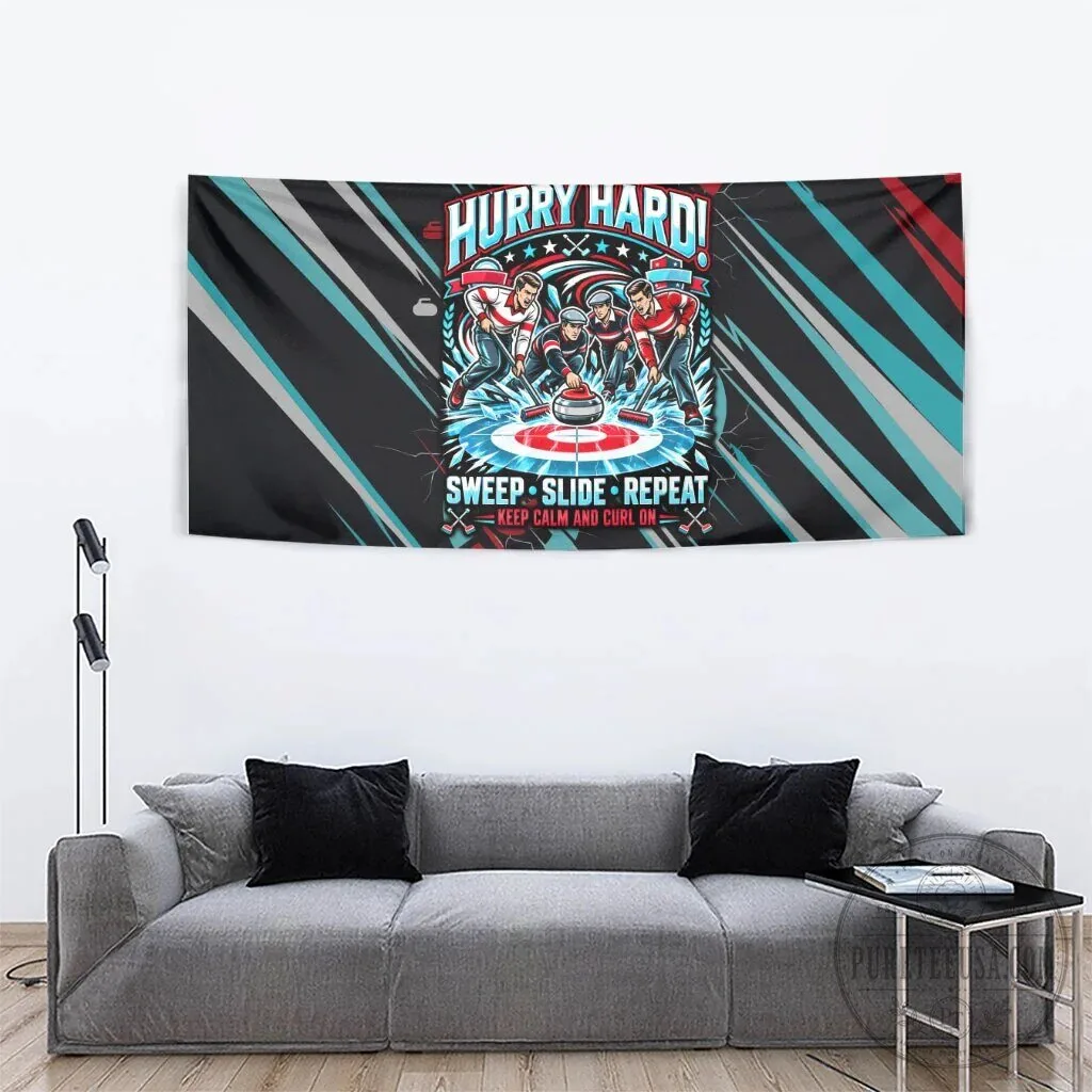 Hurry Hard Curling My House My Rules Vintage Retro Sports Quote Wall Tapestry 12 Hurry Hard Curling My House My Rules Vintage Retro Sports Quote Wall Tapestry