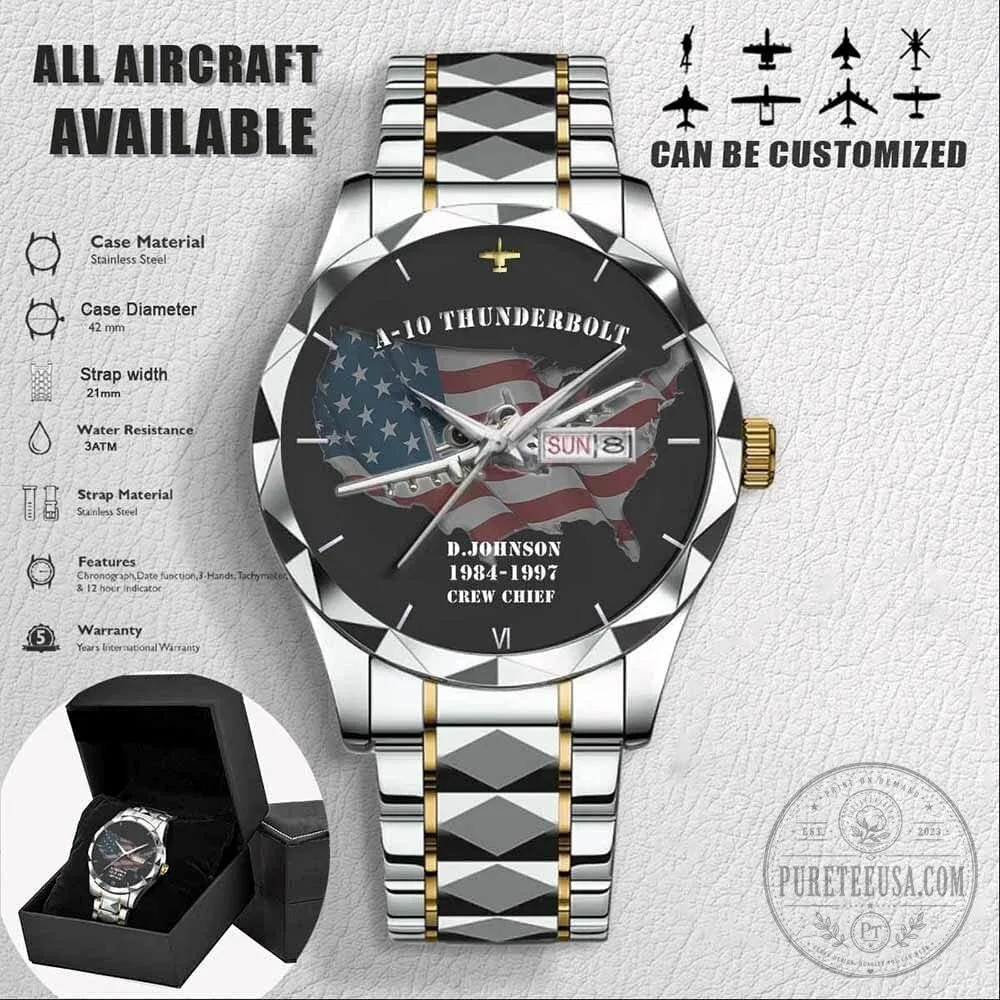 F-4 Phantom II Fighter Jet Military Tribute Stainless Steel Watch 8 F-4 Phantom II Fighter Jet Military Tribute Stainless Steel Watch