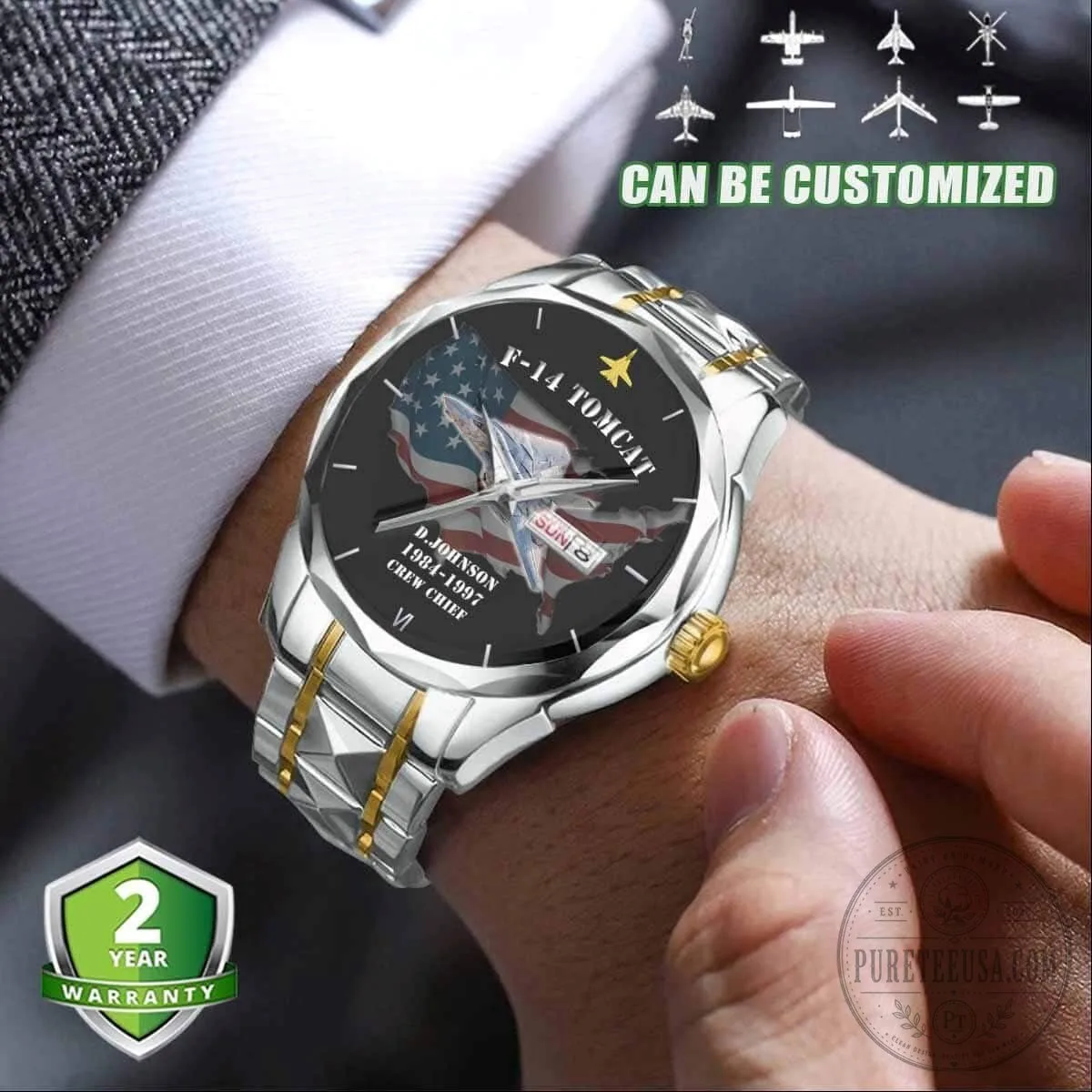 F-4 Phantom II Fighter Jet Military Tribute Stainless Steel Watch 9 F-4 Phantom II Fighter Jet Military Tribute Stainless Steel Watch