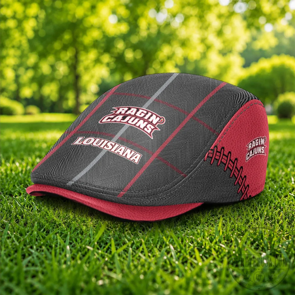 Louisiana Ragin' Cajuns NCAA Plaid Pattern Golf Flat Cap Louisiana Ragin' Cajuns NCAA Plaid Pattern Golf Flat Cap