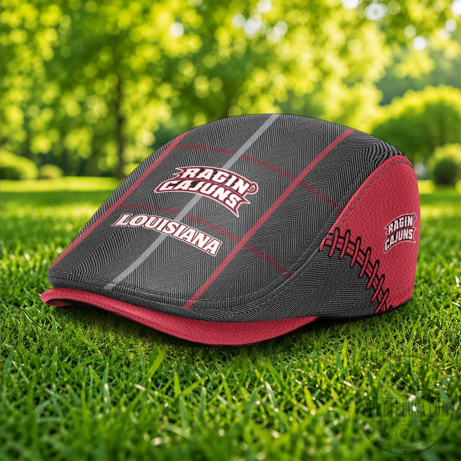 Louisiana Ragin' Cajuns NCAA Plaid Pattern Golf Flat Cap