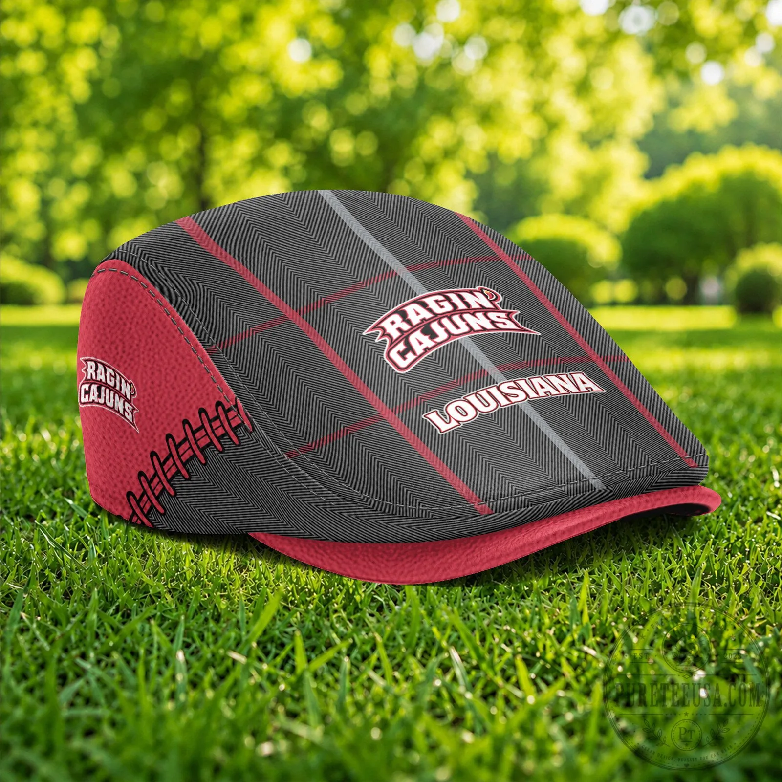 Louisiana Ragin' Cajuns NCAA Plaid Pattern Golf Flat Cap 9 Louisiana Ragin