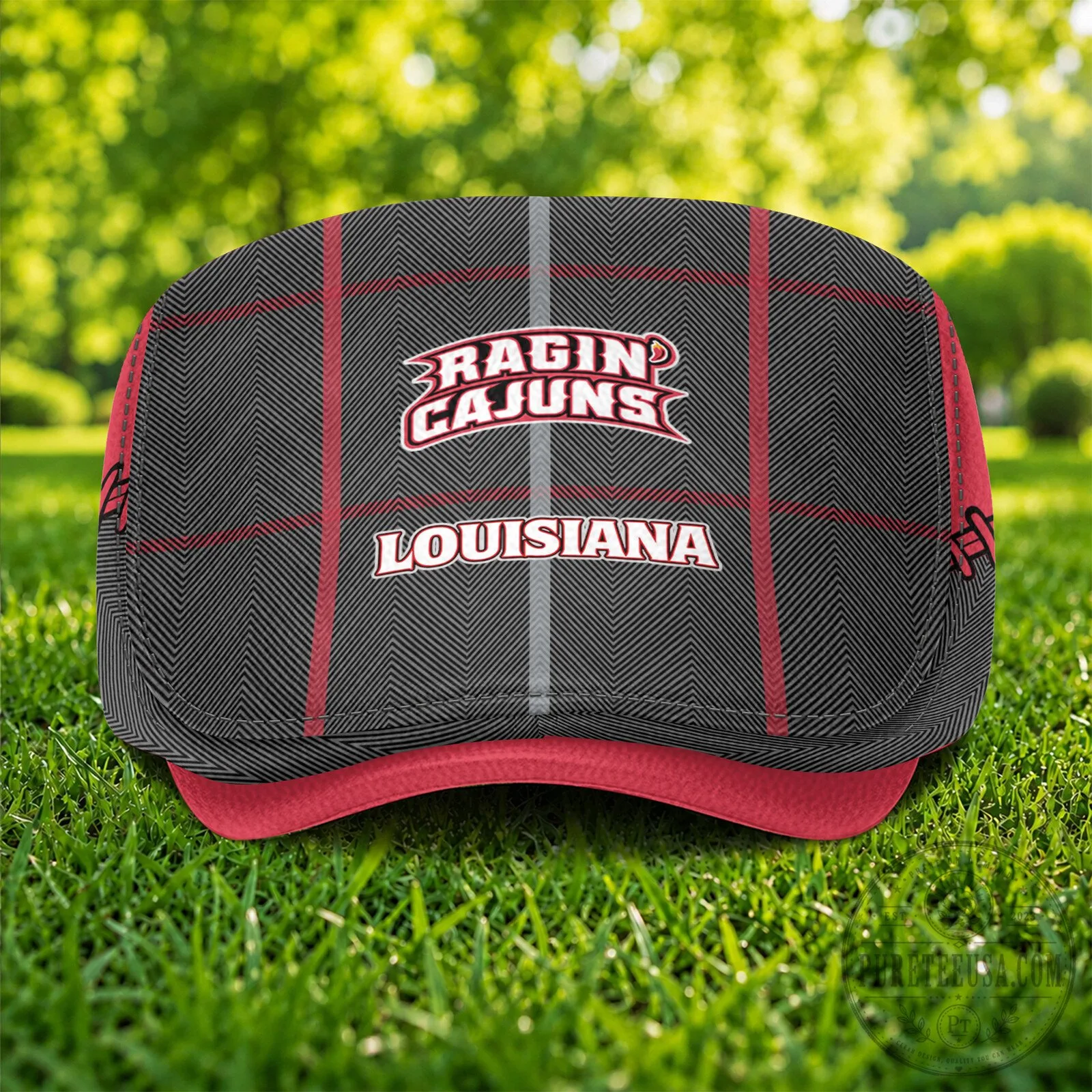 Louisiana Ragin' Cajuns NCAA Plaid Pattern Golf Flat Cap 10 Louisiana Ragin