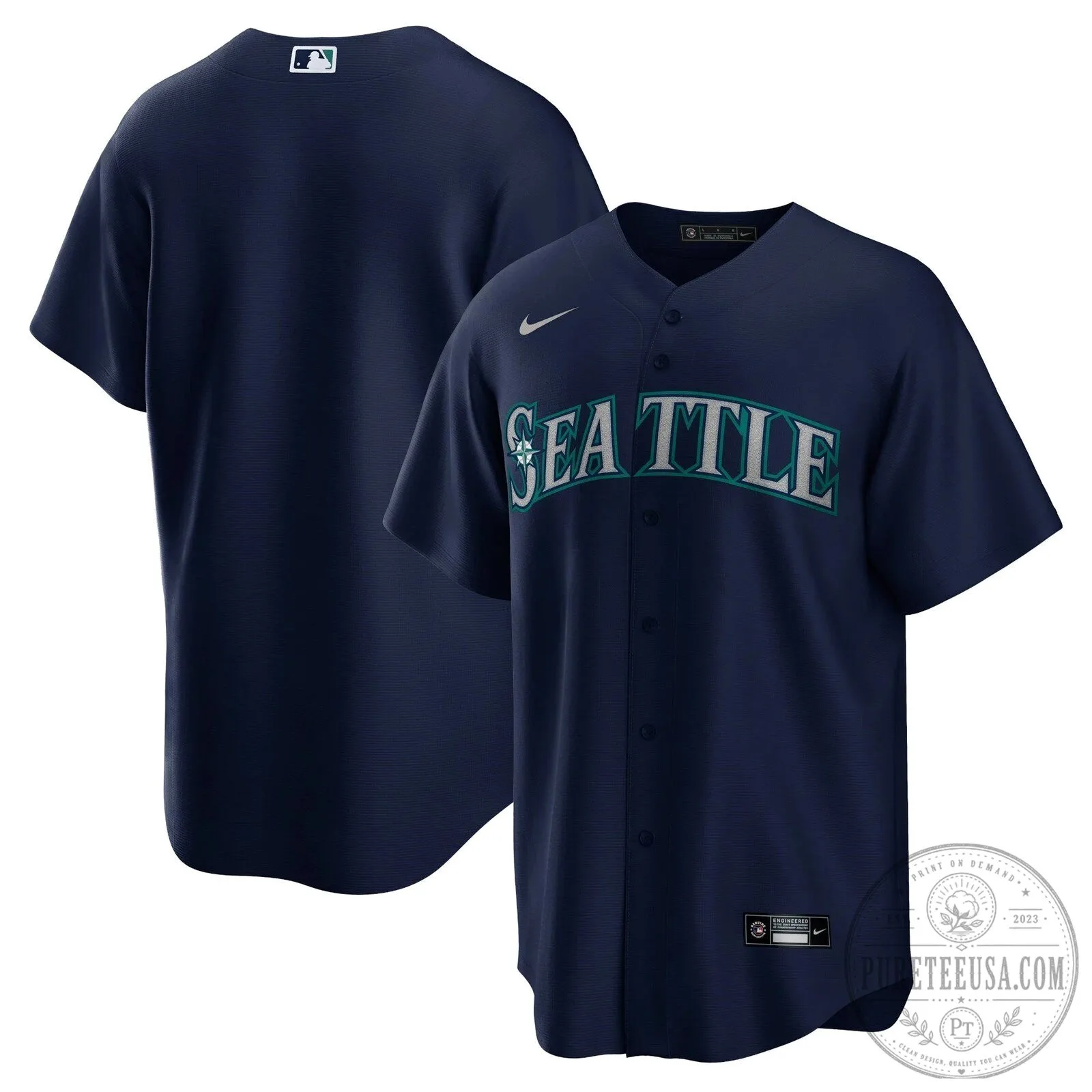 Seattle Mariners Navy Blue Baseball Team Jersey 5 Seattle Mariners Navy Blue Baseball Team Jersey