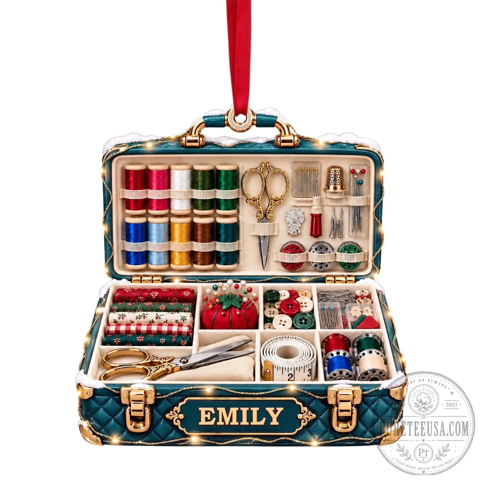 Personalized Sewing Kit Miniature Christmas Tree Ornament 13 Personalized Sewing Kit Miniature Christmas Tree Ornament