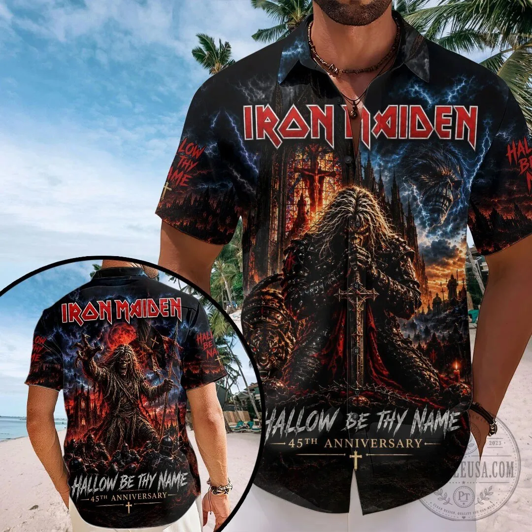 Iron Maiden Hallowed Be Thy Name 45th Anniversary Heavy Metal Hawaiian Shirt