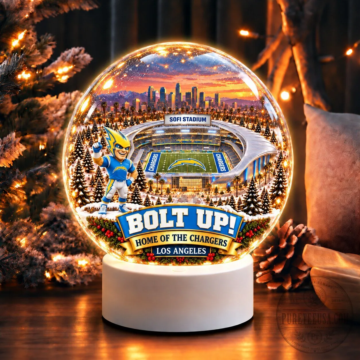 Los Angeles Chargers SoFi Stadium Snow Globe Night Light