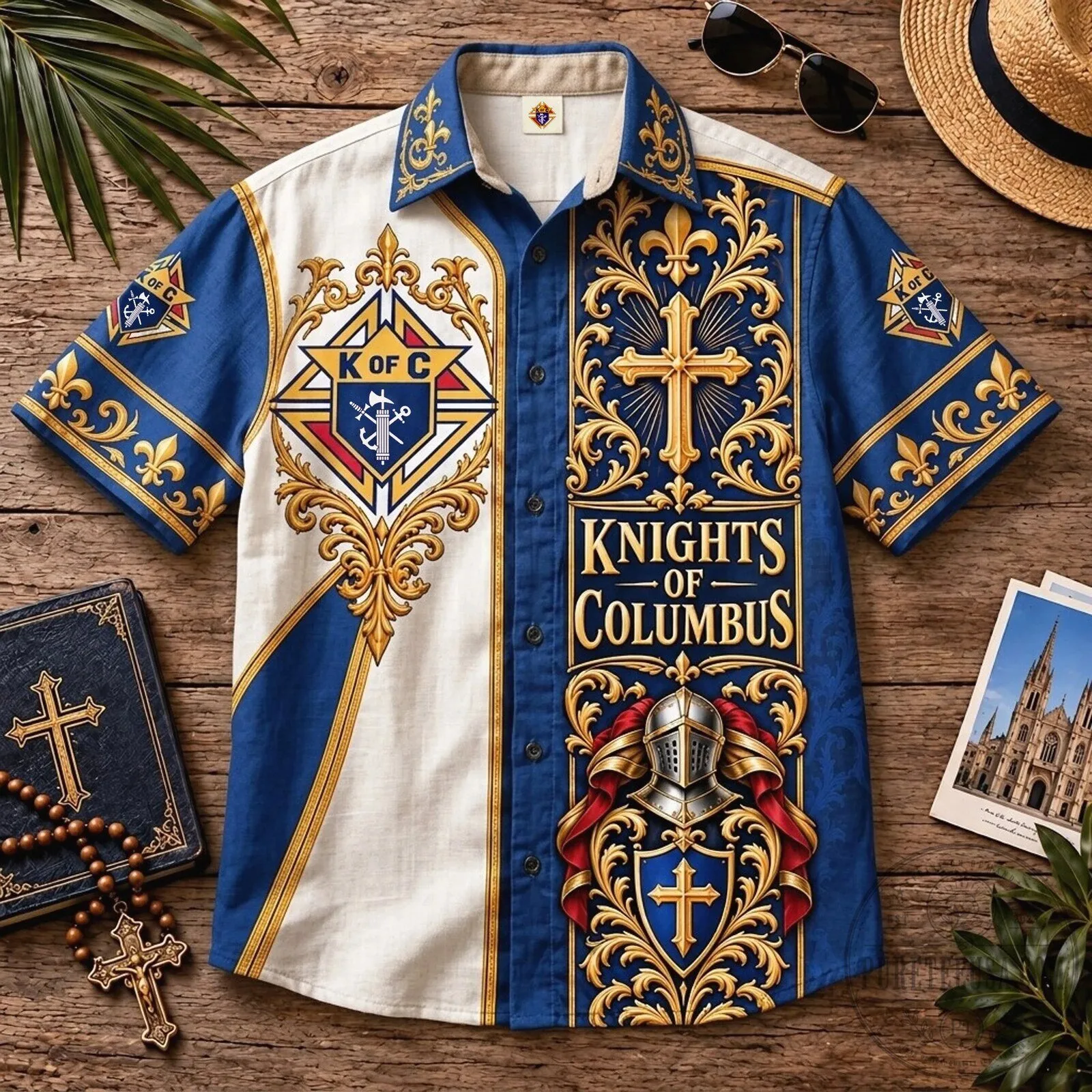 Hawaiian Shirt for Knights of Columbus Catholic Fraternal Service Members