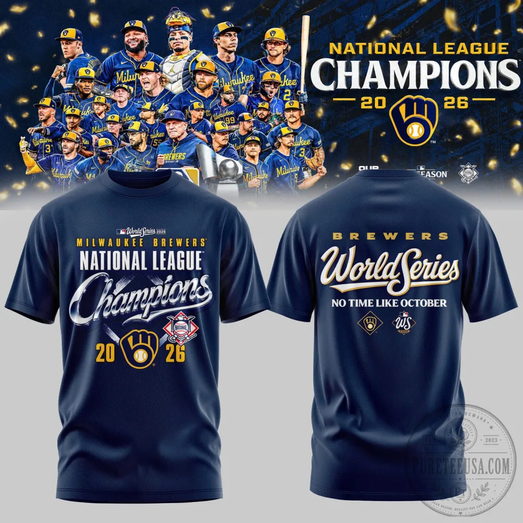Milwaukee Brewers National League Champions 2026 World Series T-Shirt Milwaukee Brewers National League Champions 2026 World Series T-Shirt
