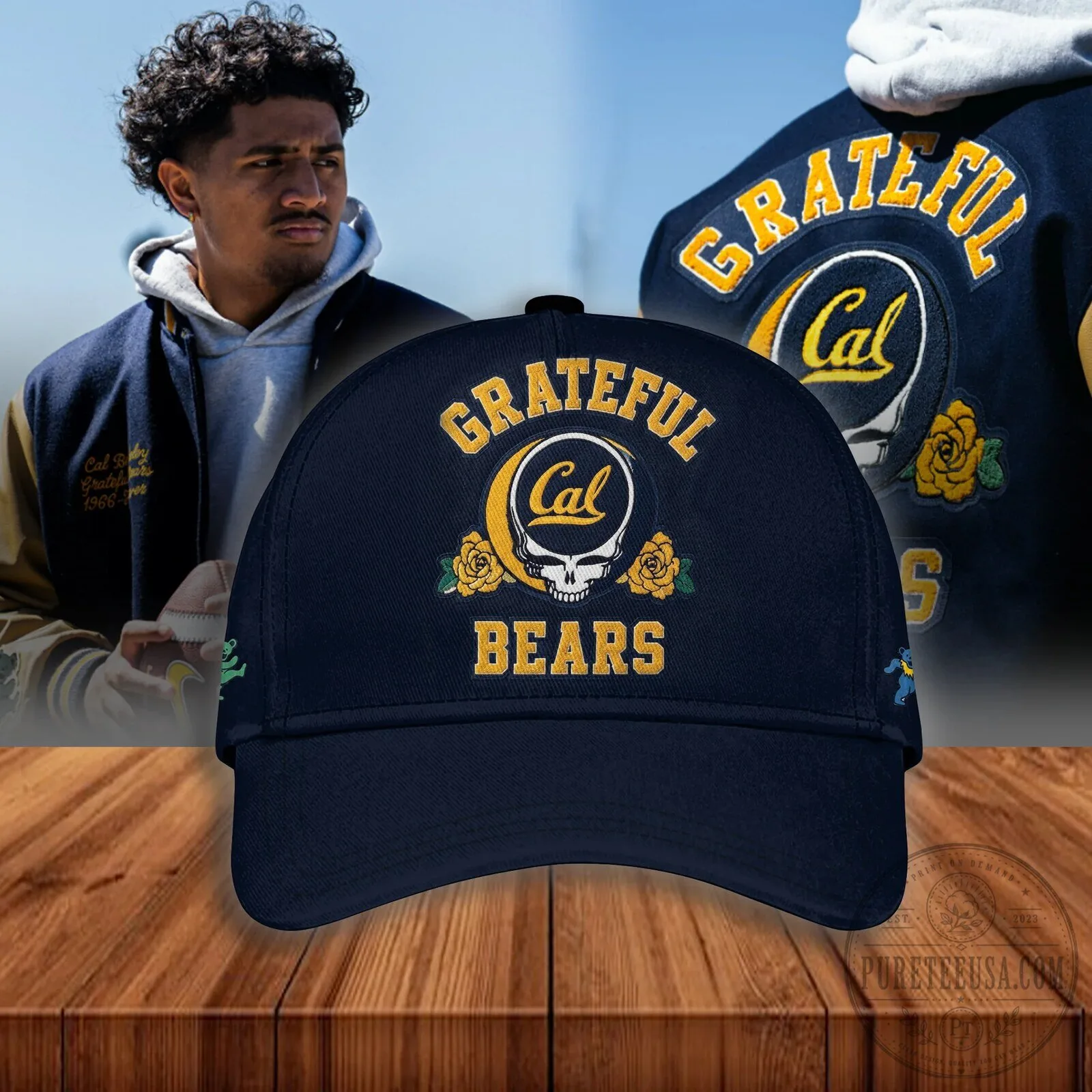University of California Berkeley Grateful Dead Bears Varsity Jacket 7 University of California Berkeley Grateful Dead Bears Varsity Jacket