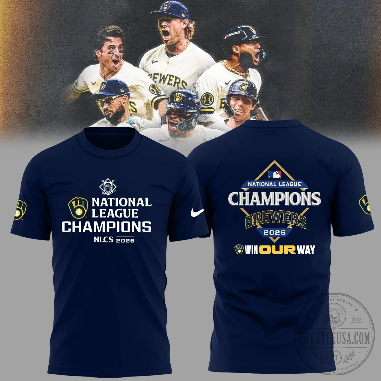 2026 National League Champions Milwaukee Brewers Baseball Tee