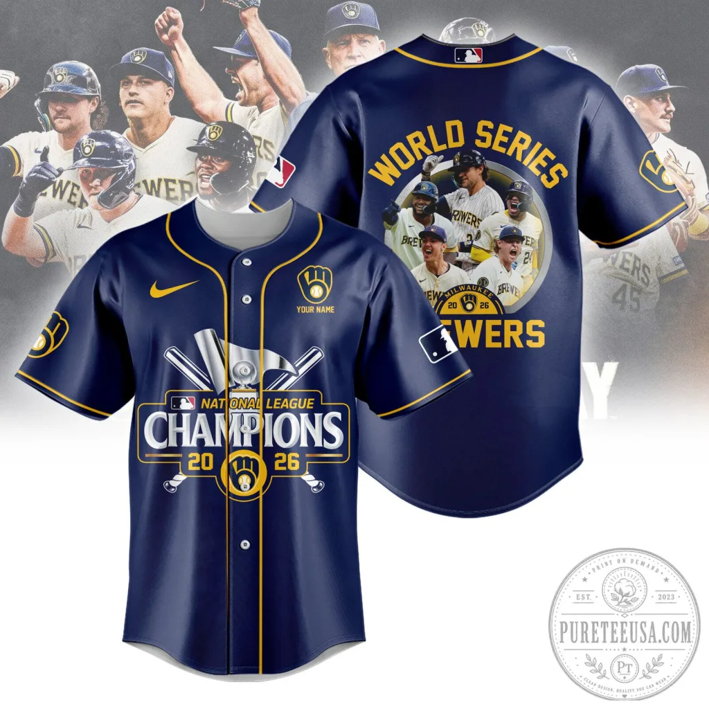 2026 Baseball Jersey of Milwaukee Brewers National League Champions 2026 Baseball Jersey of Milwaukee Brewers National League Champions