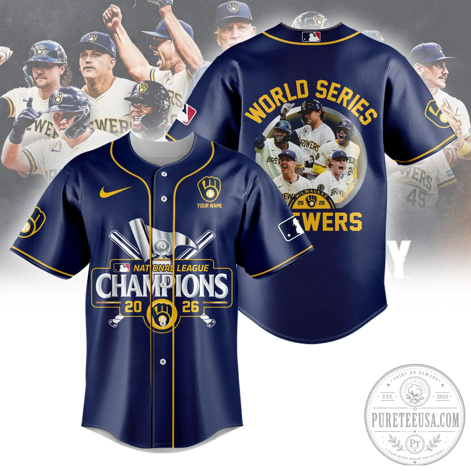 2026 Baseball Jersey of Milwaukee Brewers National League Champions 1 2026 Baseball Jersey of Milwaukee Brewers National League Champions
