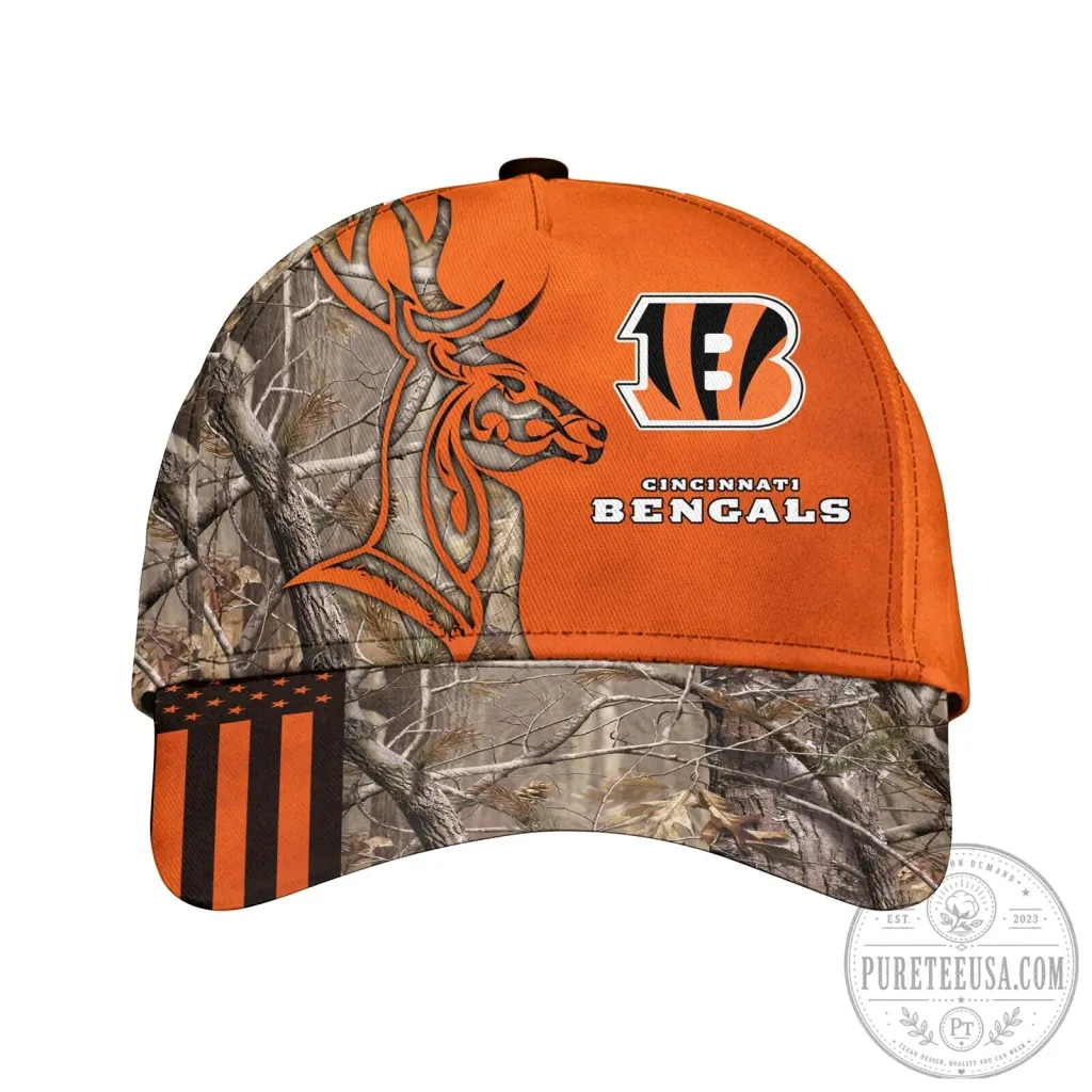 Cincinnati Bengals Deer Hunting Camouflage Orange Adjustable Cap Hat Cincinnati Bengals Deer Hunting Camouflage Orange Adjustable Cap Hat