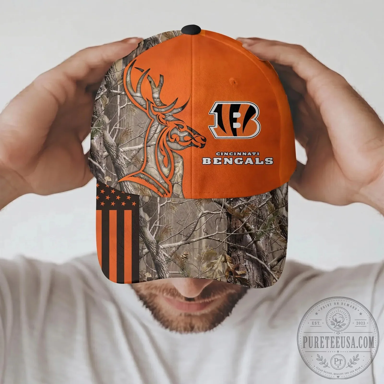 Cincinnati Bengals Deer Hunting Camouflage Orange Adjustable Cap Hat 11 Cincinnati Bengals Deer Hunting Camouflage Orange Adjustable Cap Hat