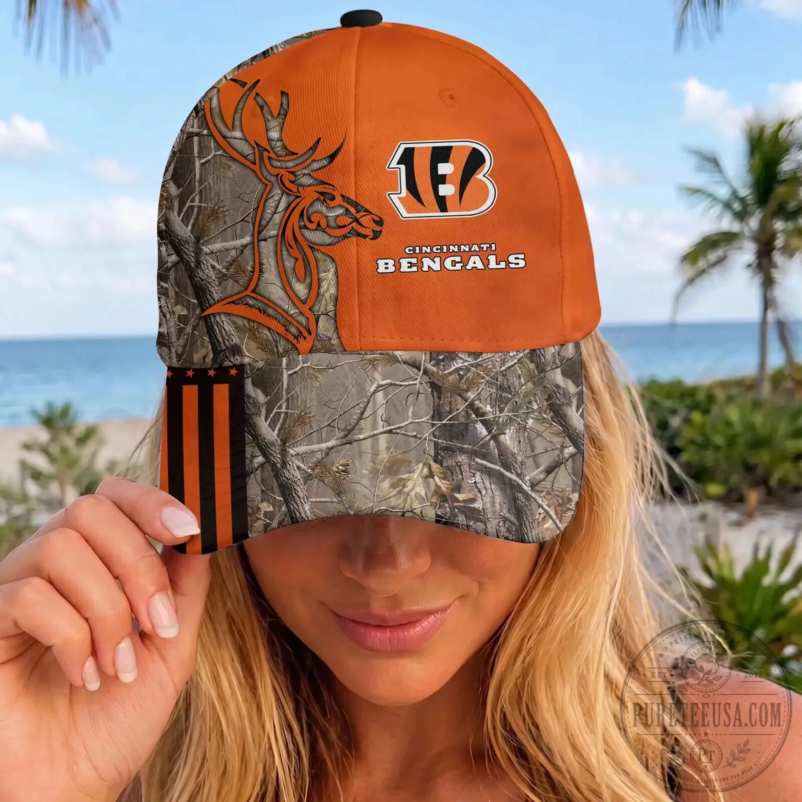 Cincinnati Bengals Deer Hunting Camouflage Orange Adjustable Cap Hat 12 Cincinnati Bengals Deer Hunting Camouflage Orange Adjustable Cap Hat