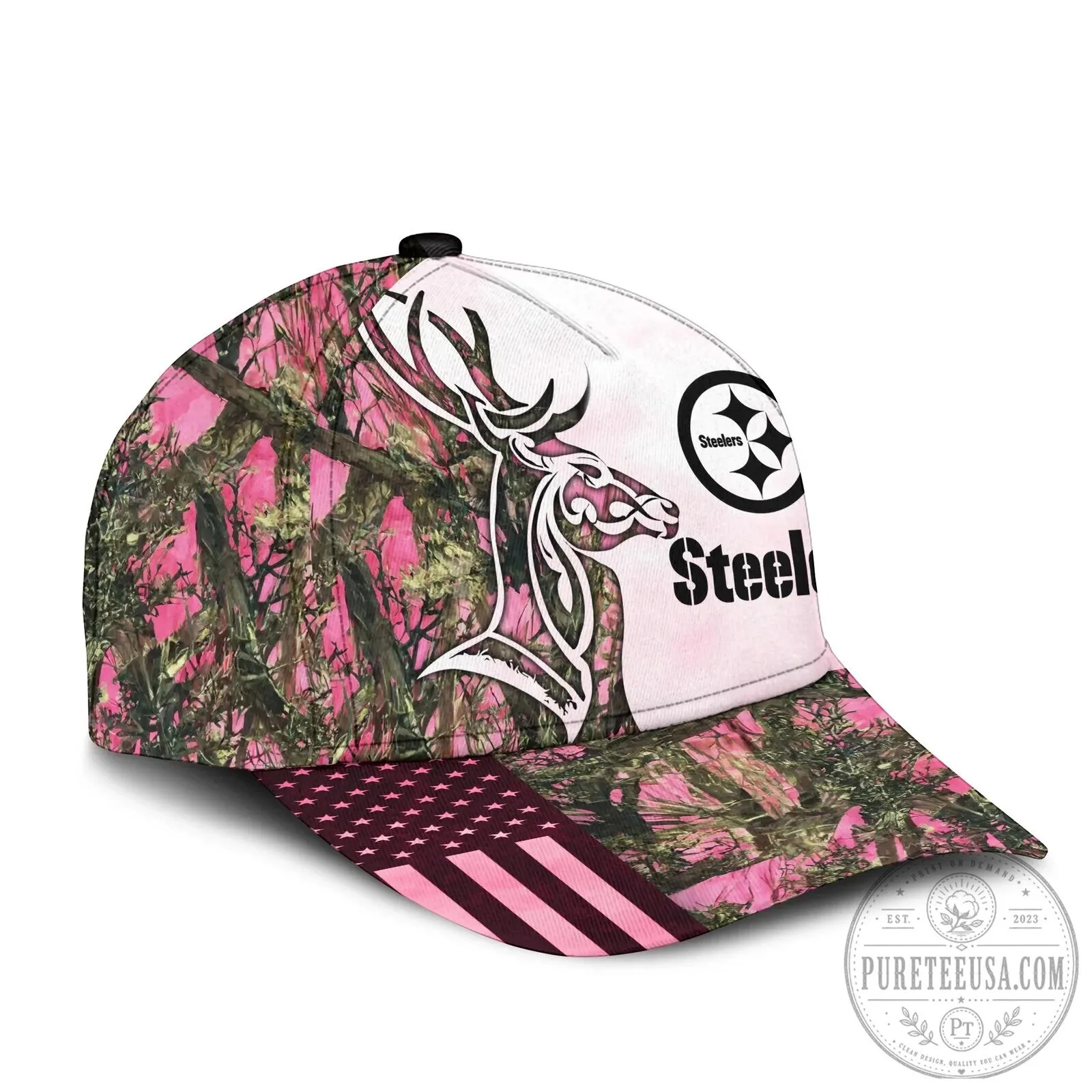 Pittsburgh Steelers Pink Camouflage Deer Hunting Cap Hat 11 Pittsburgh Steelers Pink Camouflage Deer Hunting Cap Hat