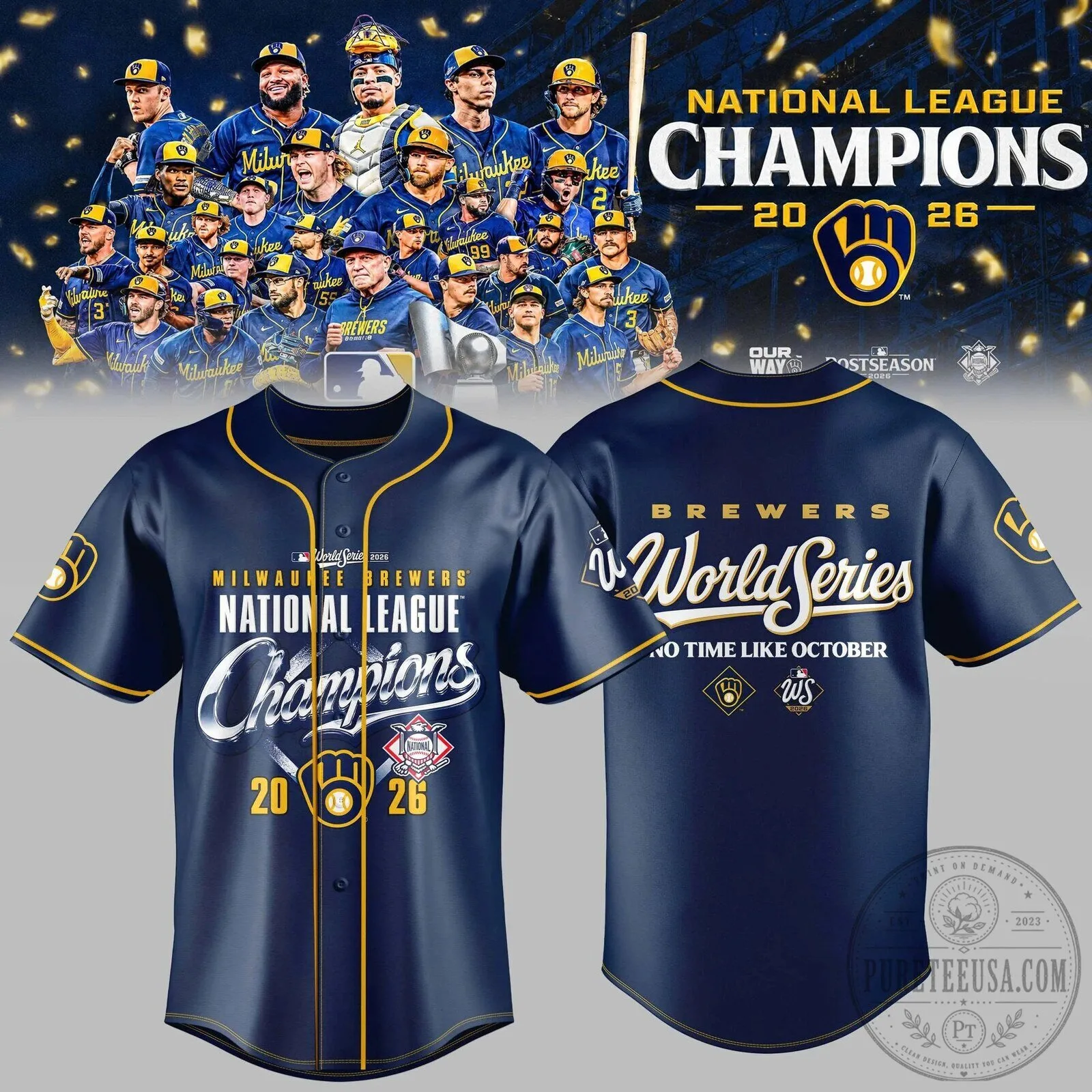2026 World Series Jersey of National League Champions - Milwaukee Brewers 4 2026 World Series Jersey of National League Champions - Milwaukee Brewers