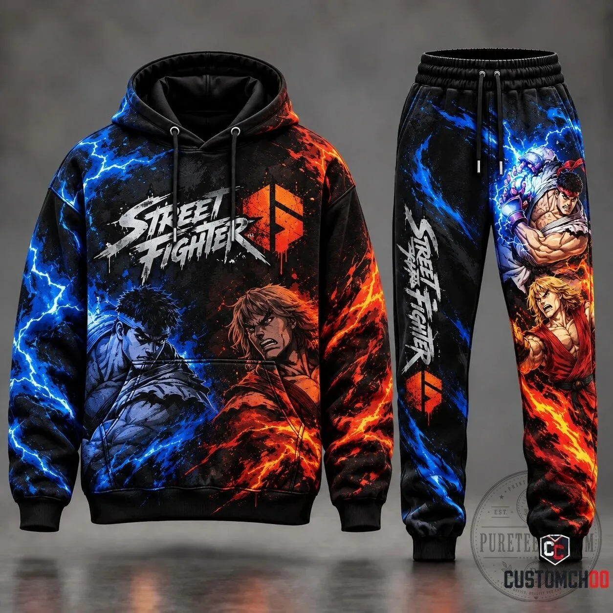 Street Fighter 6 Ryu and Ken Graphic Pullover Hoodie 1 Street Fighter 6 Ryu and Ken Graphic Pullover Hoodie