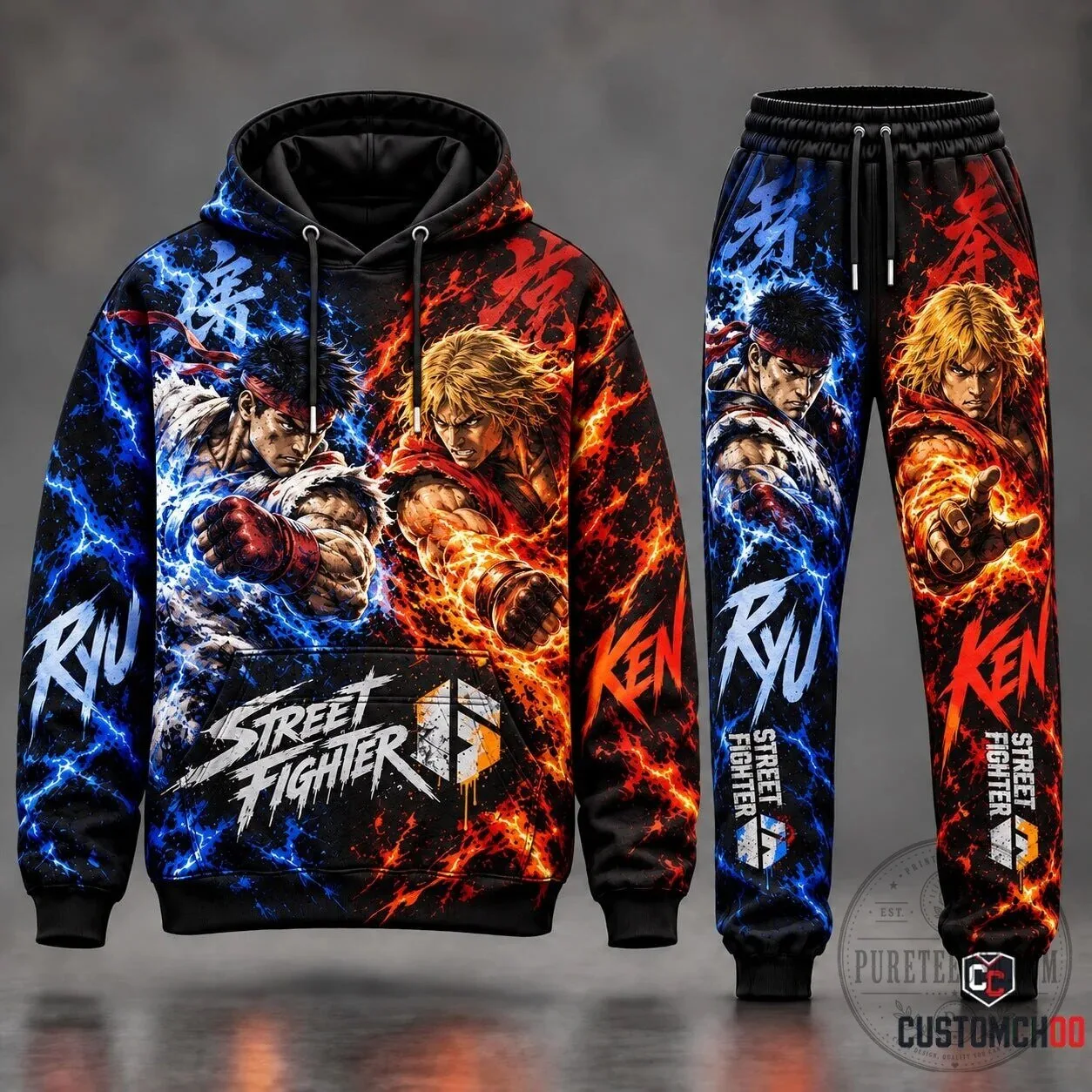Street Fighter 6 Ryu and Ken Graphic Pullover Hoodie 12 Street Fighter 6 Ryu and Ken Graphic Pullover Hoodie