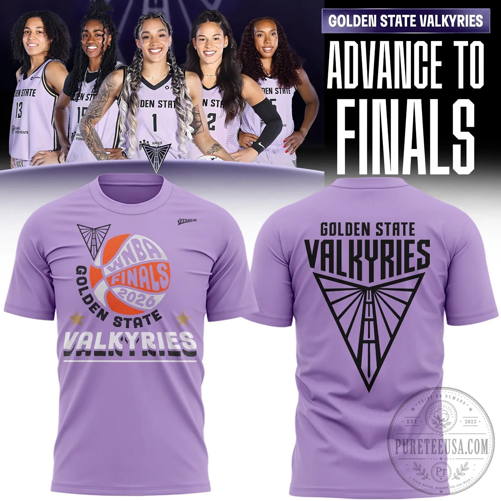 Golden State Valkyries 2026 Finals Basketball Fan Purple T-Shirt