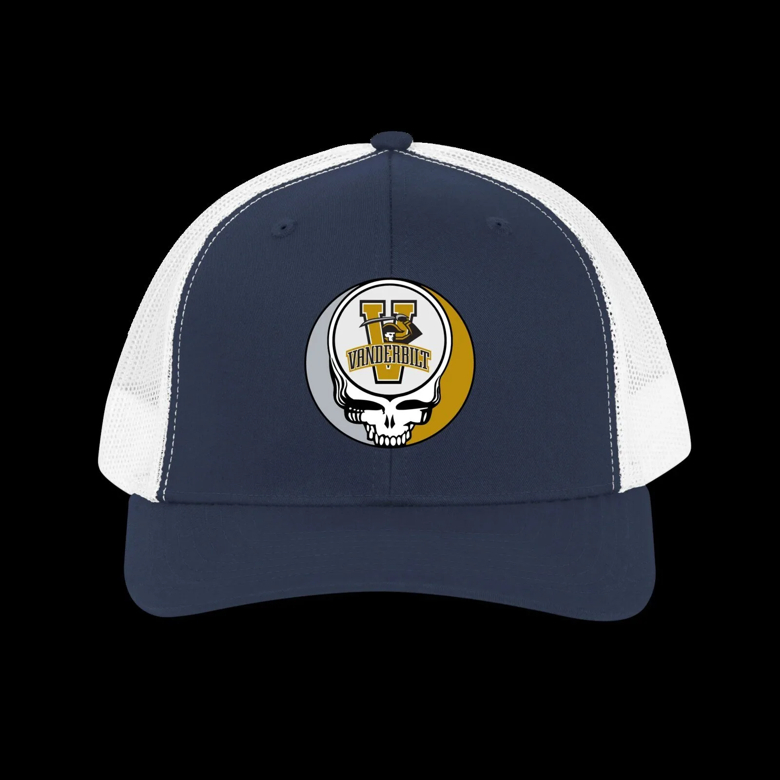 Vanderbilt Commodores Grateful Dead Steal Your Face Trucker Hat 8 Vanderbilt Commodores Grateful Dead Steal Your Face Trucker Hat